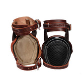 Leather Skid Boots with Buckles